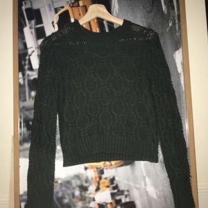 CABLE KNIT FOREVER 21 GREEN SWEATER SIZE SMALL